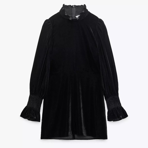ZARA NWOT Dress Velvet Mini Dress Holiday Christmas NY Eve Dress Sz L - Picture 1 of 4